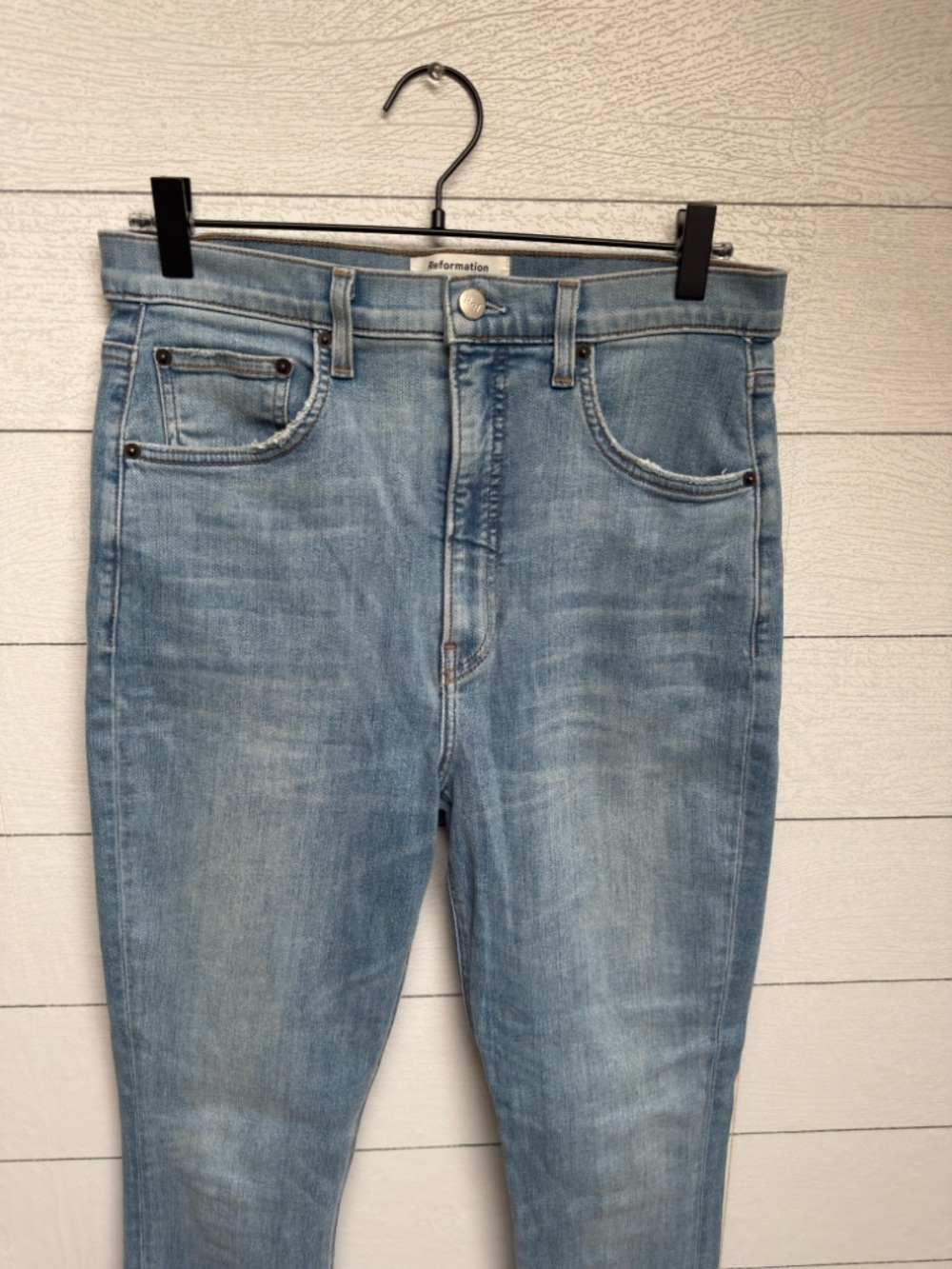 Reformation Ultra High & Skinny Jeans Cyprus Wash Size 30 Made in USA - Picture 10 of 13